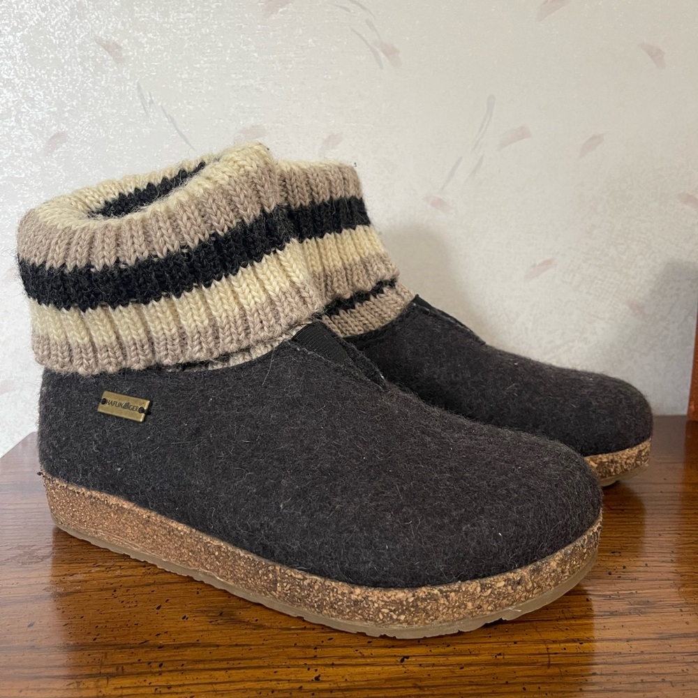 Haflinger Wool Grizzly Charcoal Clogs